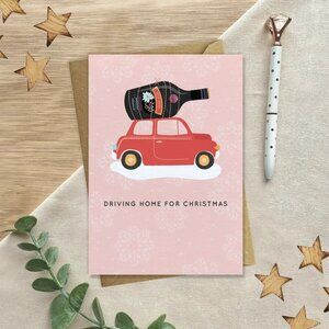 ($6) Driving Home Christmas Card - Irish Cream